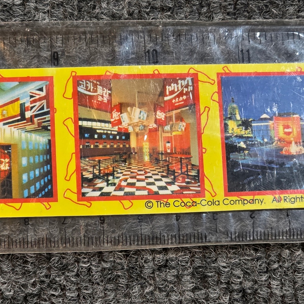 World of Coca-Cola Atlanta Souvenir Ruler 12 Inch Yellow Plastic Vintage Style - Picture 4 of 10